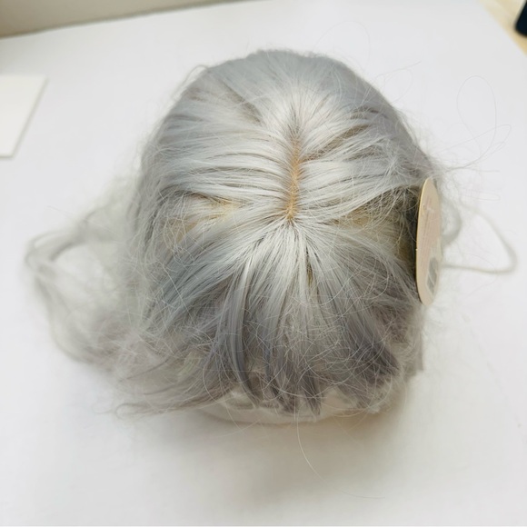 Jinruili 100%  Kanekalon Wig 27” Straight Bang Silver Gray Cosplay Hairpiece - Picture 5 of 10